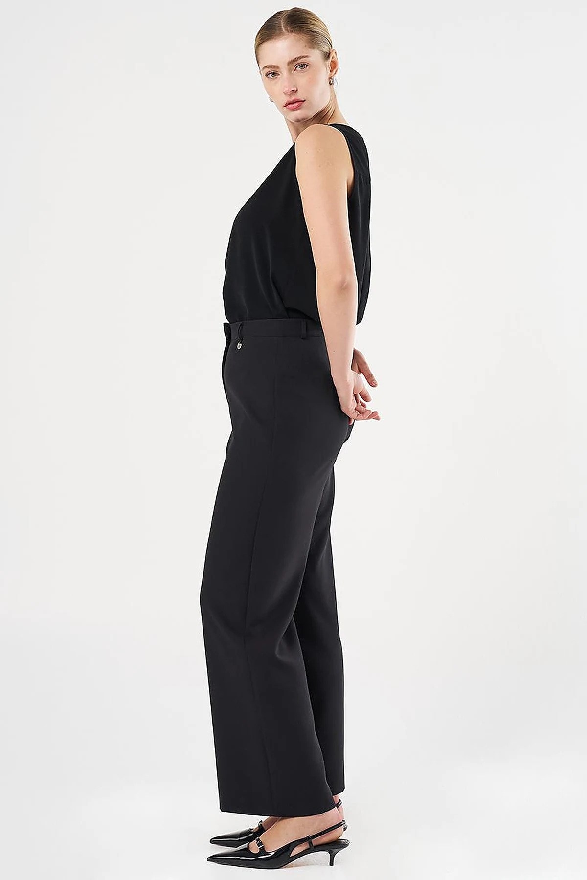 KAYRA Yüksek Bel Basic Pantolon Siyah KA-SZ-19517