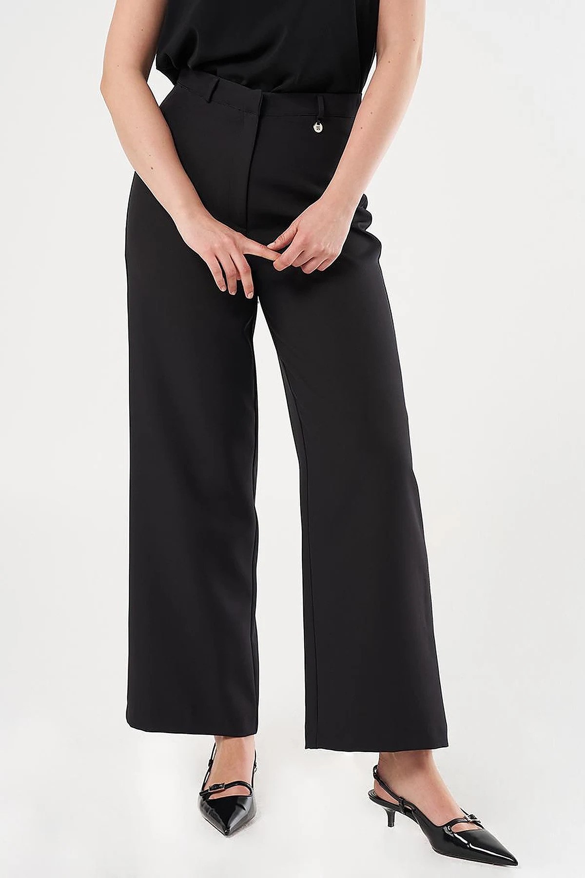 KAYRA Yüksek Bel Basic Pantolon Siyah KA-SZ-19517