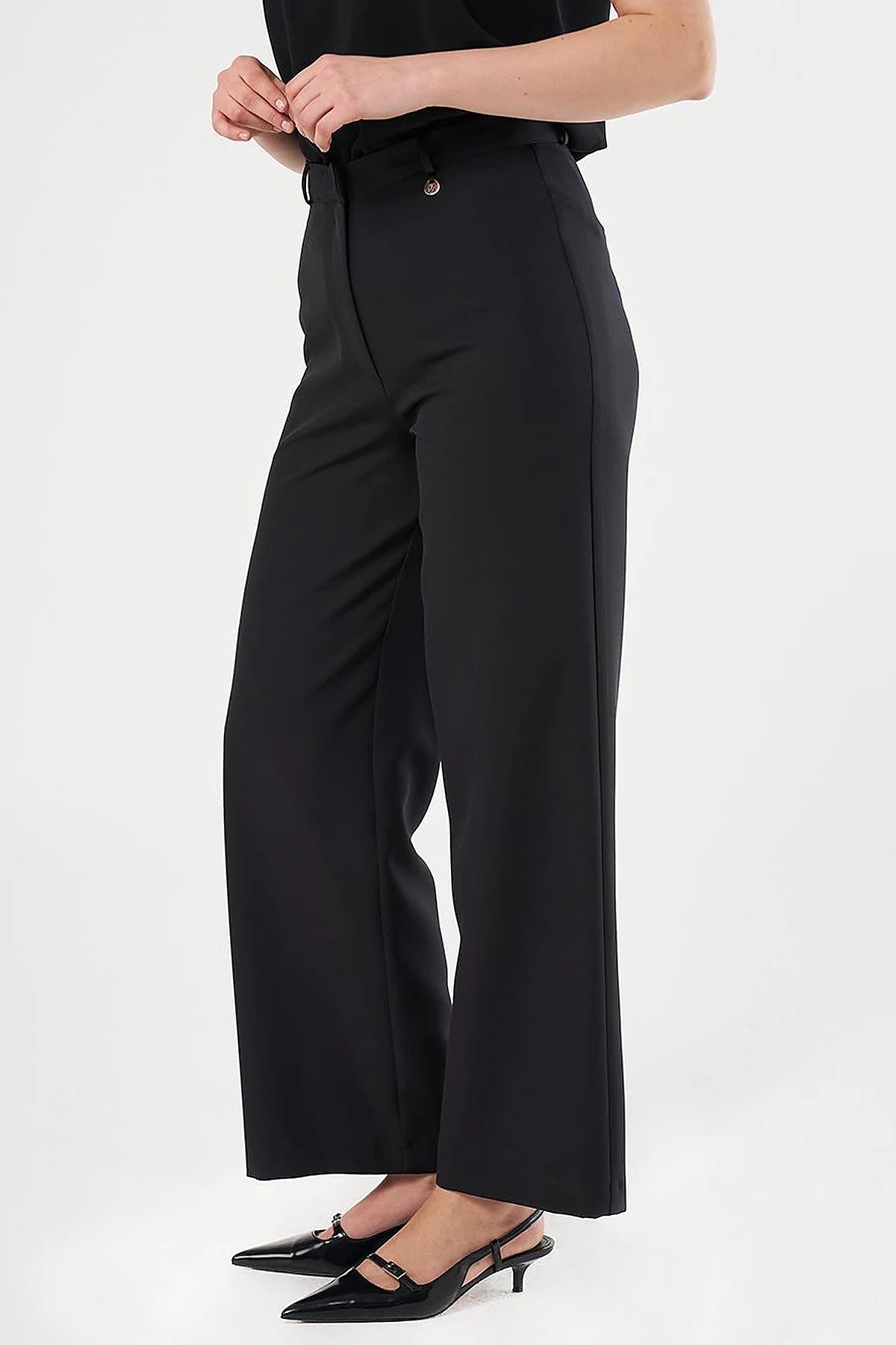 KAYRA Yüksek Bel Basic Pantolon Siyah KA-SZ-19517