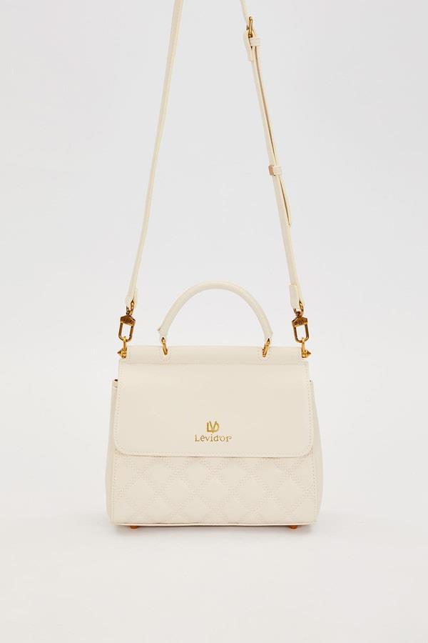 Levidor Ayarlanabilir Askılı Kapitone Omuz Çantası Krem 930296