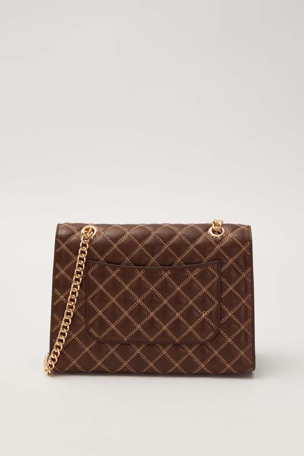 Levidor Dikişli Kapitone Omuz Çantası Camel 930611