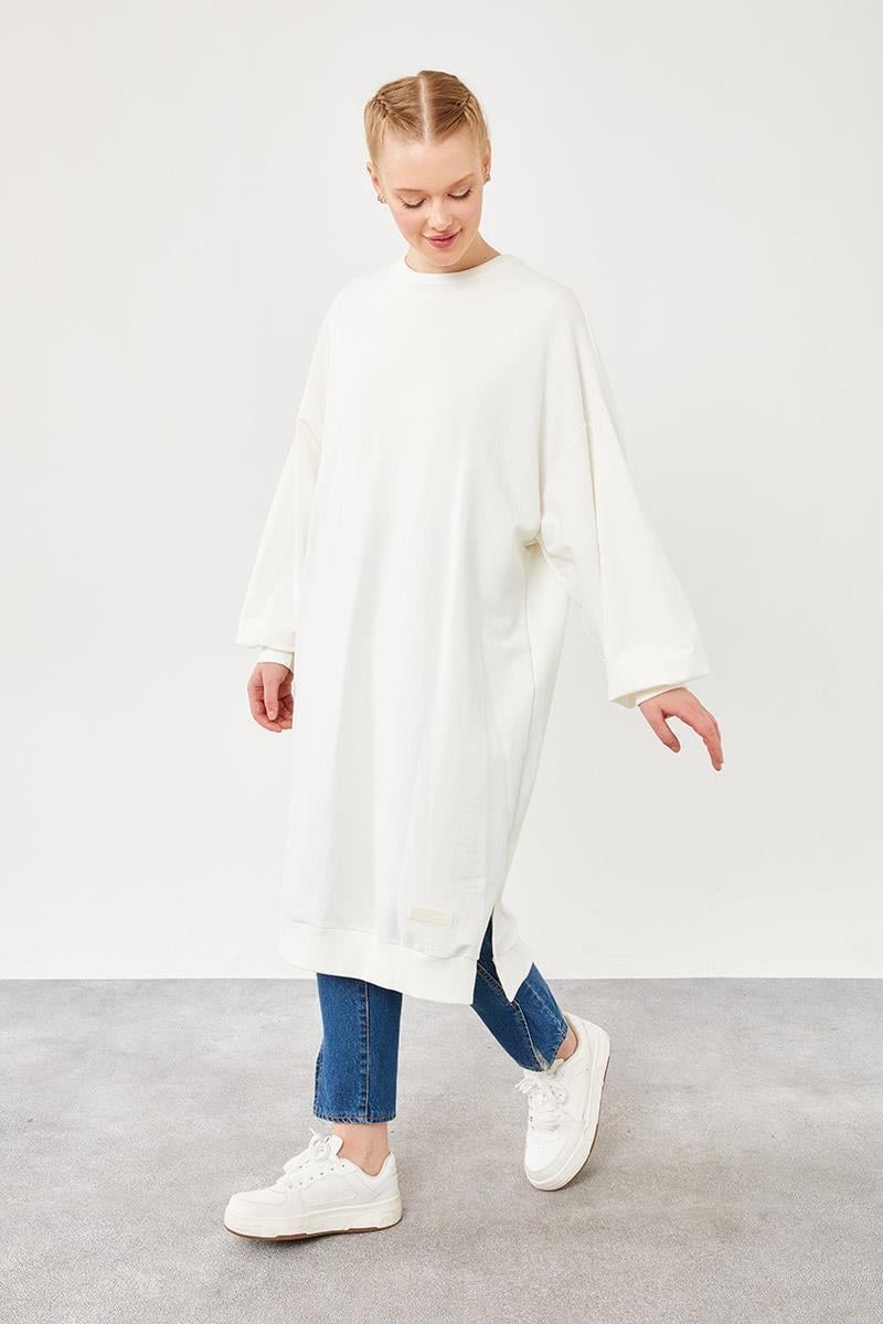 Levidor Ekru Oversize Uzun Sweat 270030