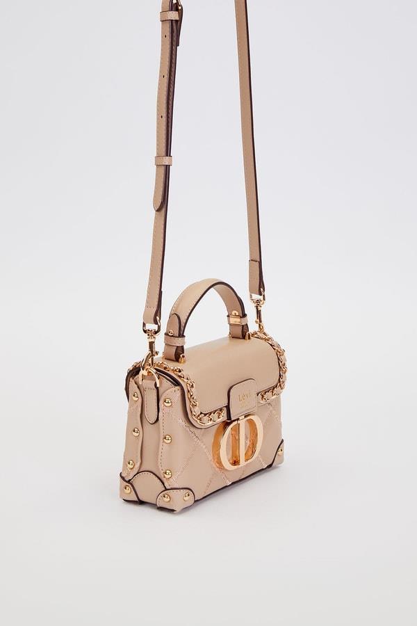 Levidor Kapitone Zincirli El ve Omuz Çantası Vizon 930580