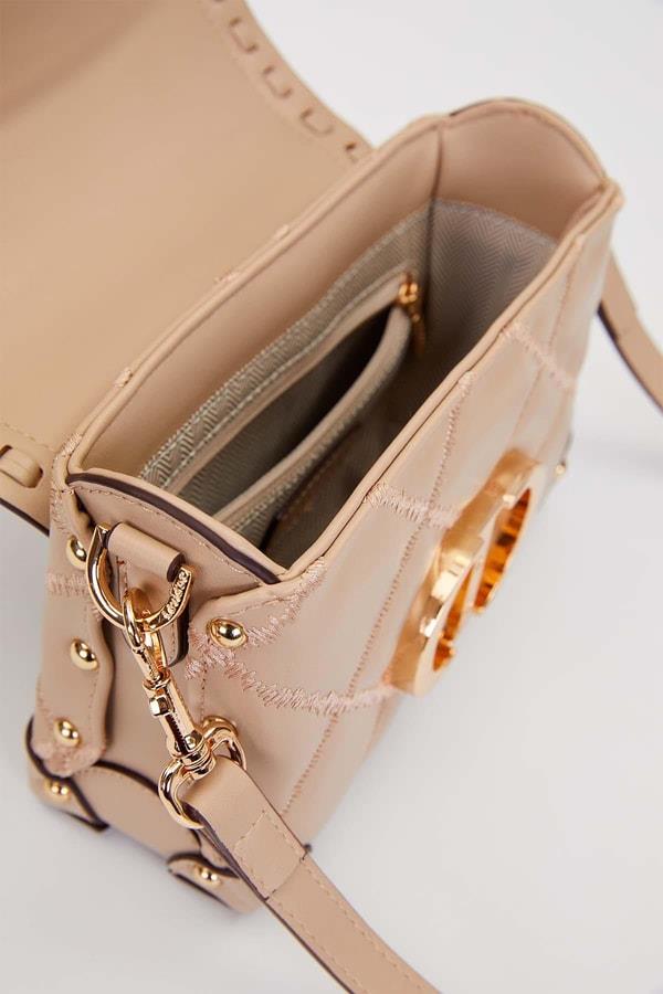 Levidor Kapitone Zincirli El ve Omuz Çantası Vizon 930580