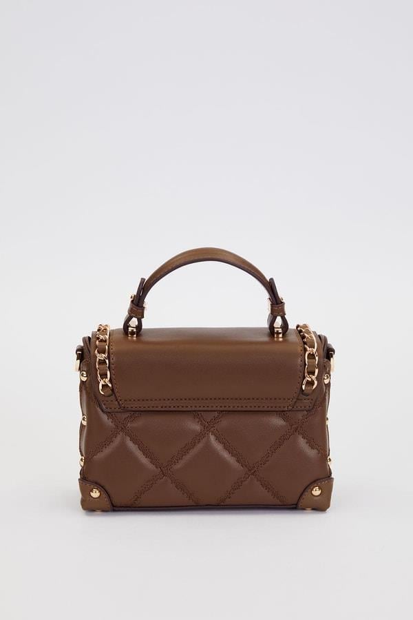 Levidor Kapitone Zincirli El ve Omuz Çantası Kahverengi 930580