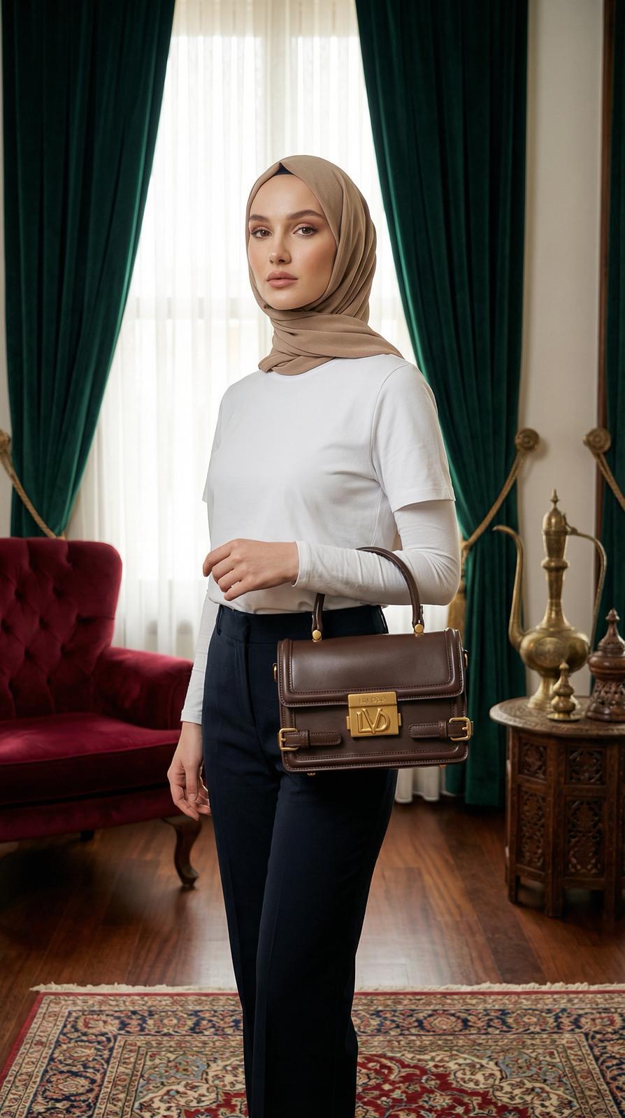 Levidor Kemer Dadaylı Bayan Çanta Koyu Kahve 930242