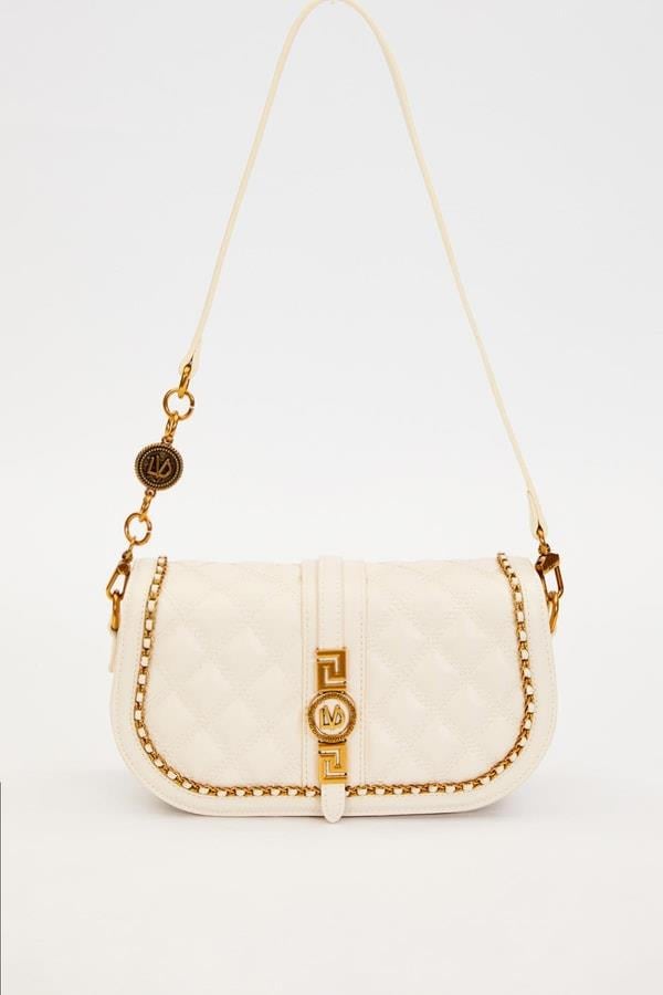 Levidor Kenar Örgü Model Omuz Çantası Krem 930293