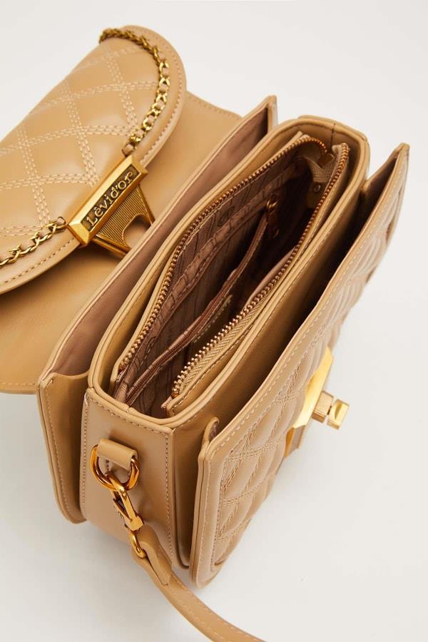 Levidor Oval Görünümlü Logolu El Çantası Haki 930609