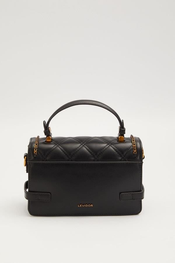 Levidor Siyah Kenar Kemer Detaylı El Çantası Siyah 930604