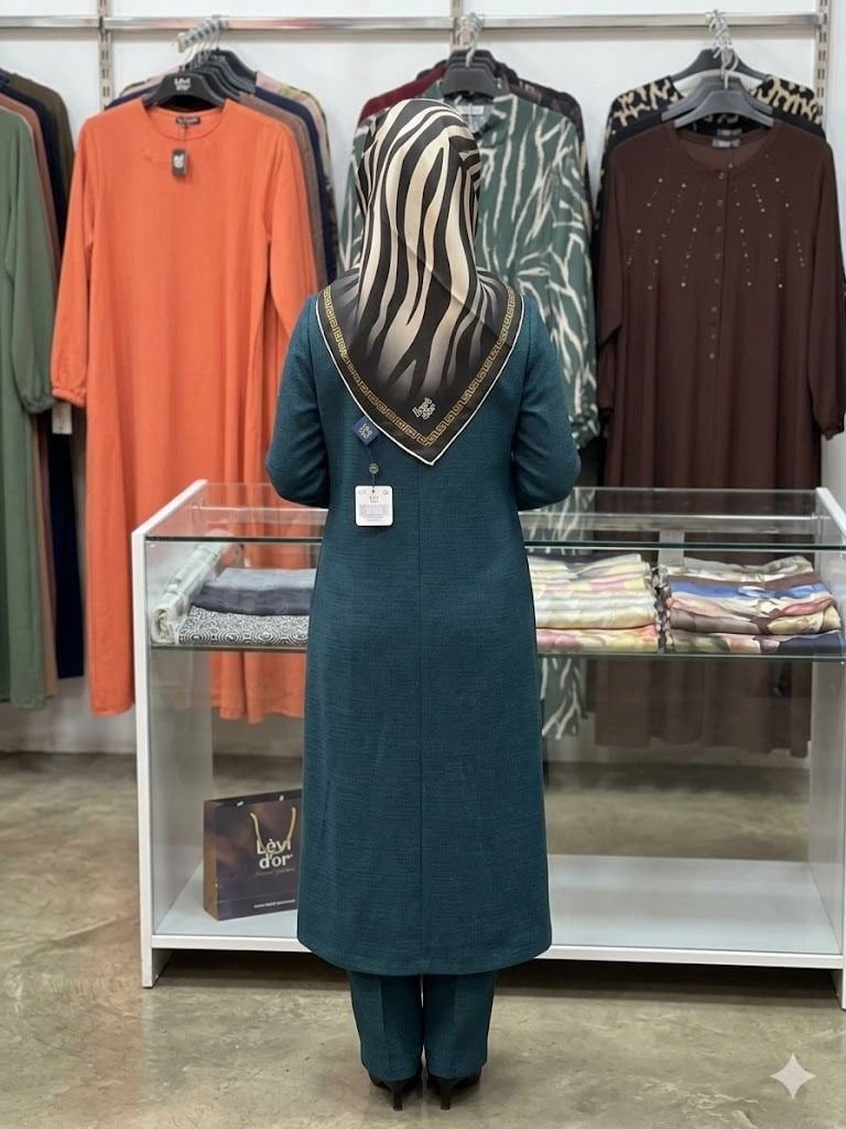LEVİDOR Zebra Desen Tivil İpek Eşarp 1163-02