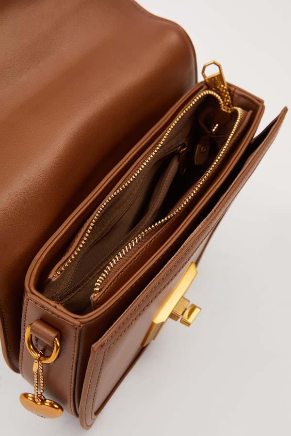 Levidor Zımba Detay Omuz Çantası Kahve 930242