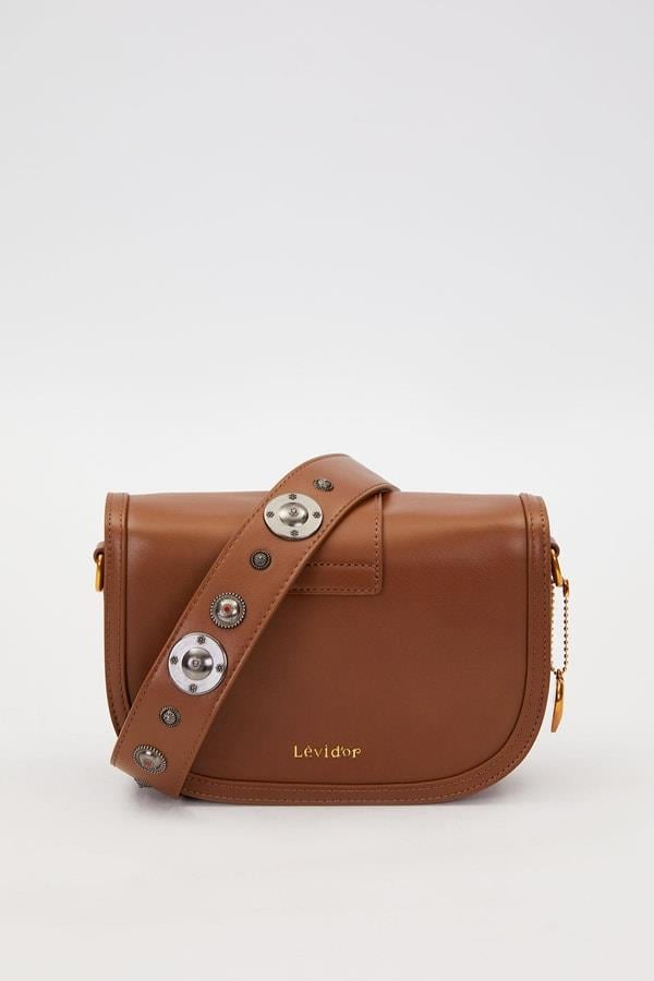 Levidor Zımba Detay Omuz Çantası Kahve 930242