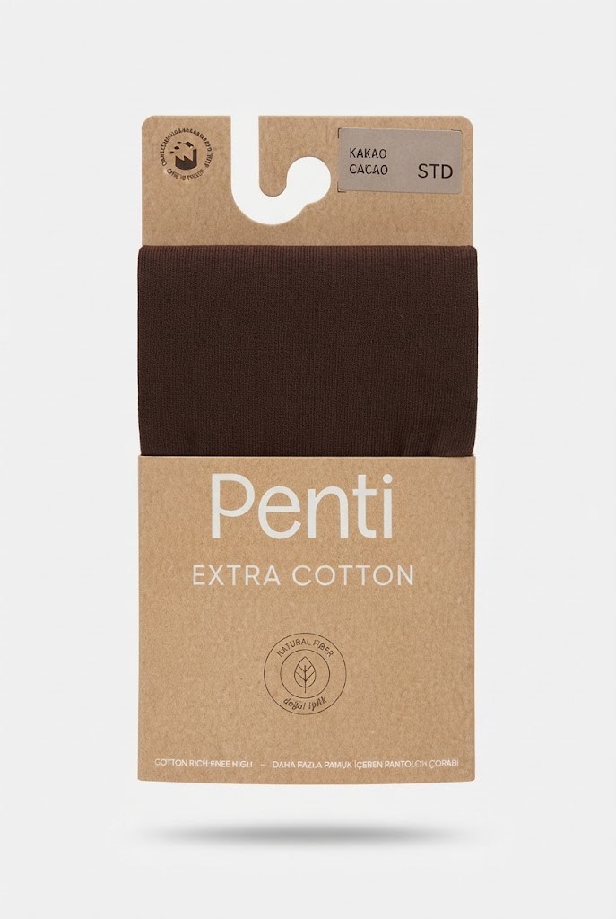 Penti Ekstra Koton Pantolon Çorabı 40 Den Kakao