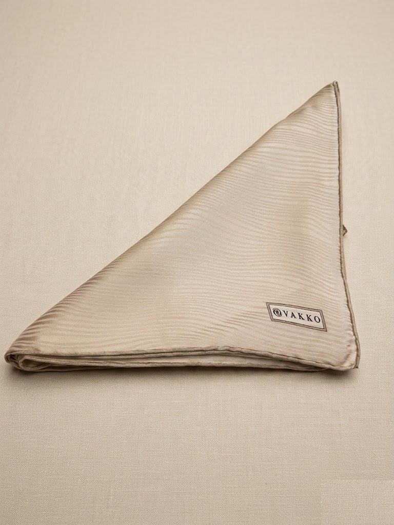 Vakko Dalgalı İpek Eşarp Vizon