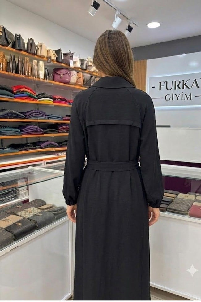 ZÜHRE Belden Kuşaklı Soleni Kap Giy Çık Siyah 14034
