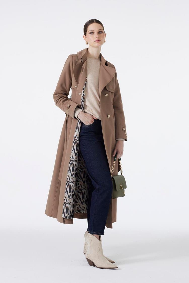 Zühre Zincir Detaylı Mocha Trençkot 13560