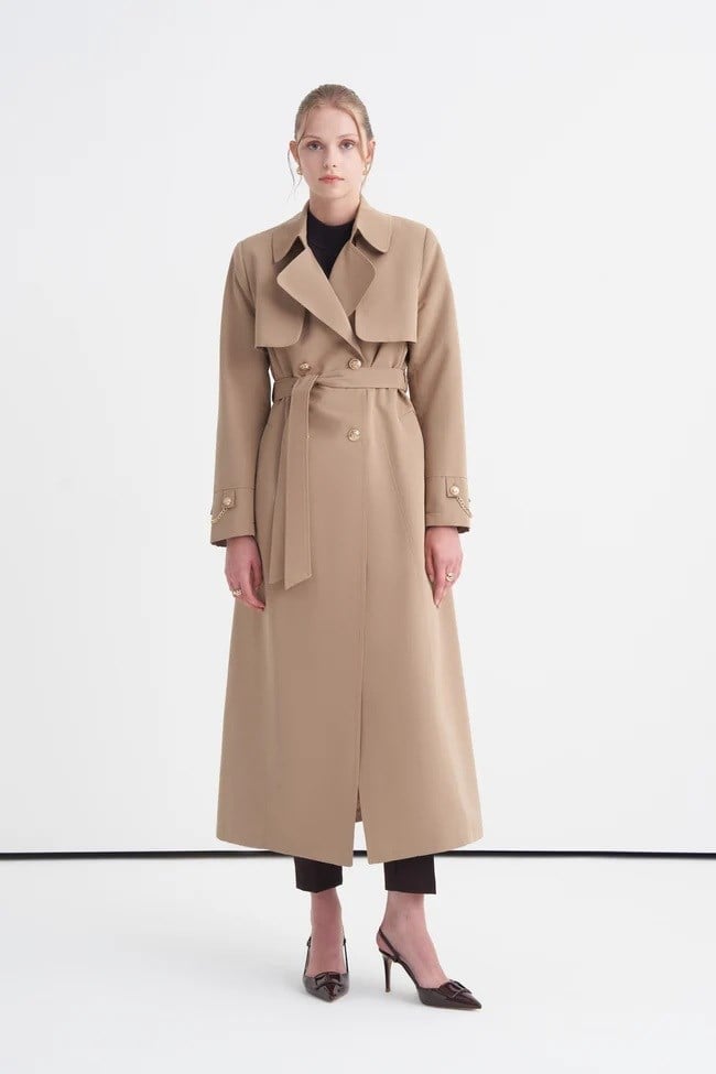 Zühre Zincir Detaylı Trençkot Camel 13560