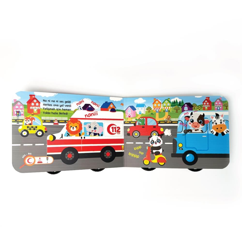 Oyuncak Kitap - Ambulans (Gerçek Tekerlekli)