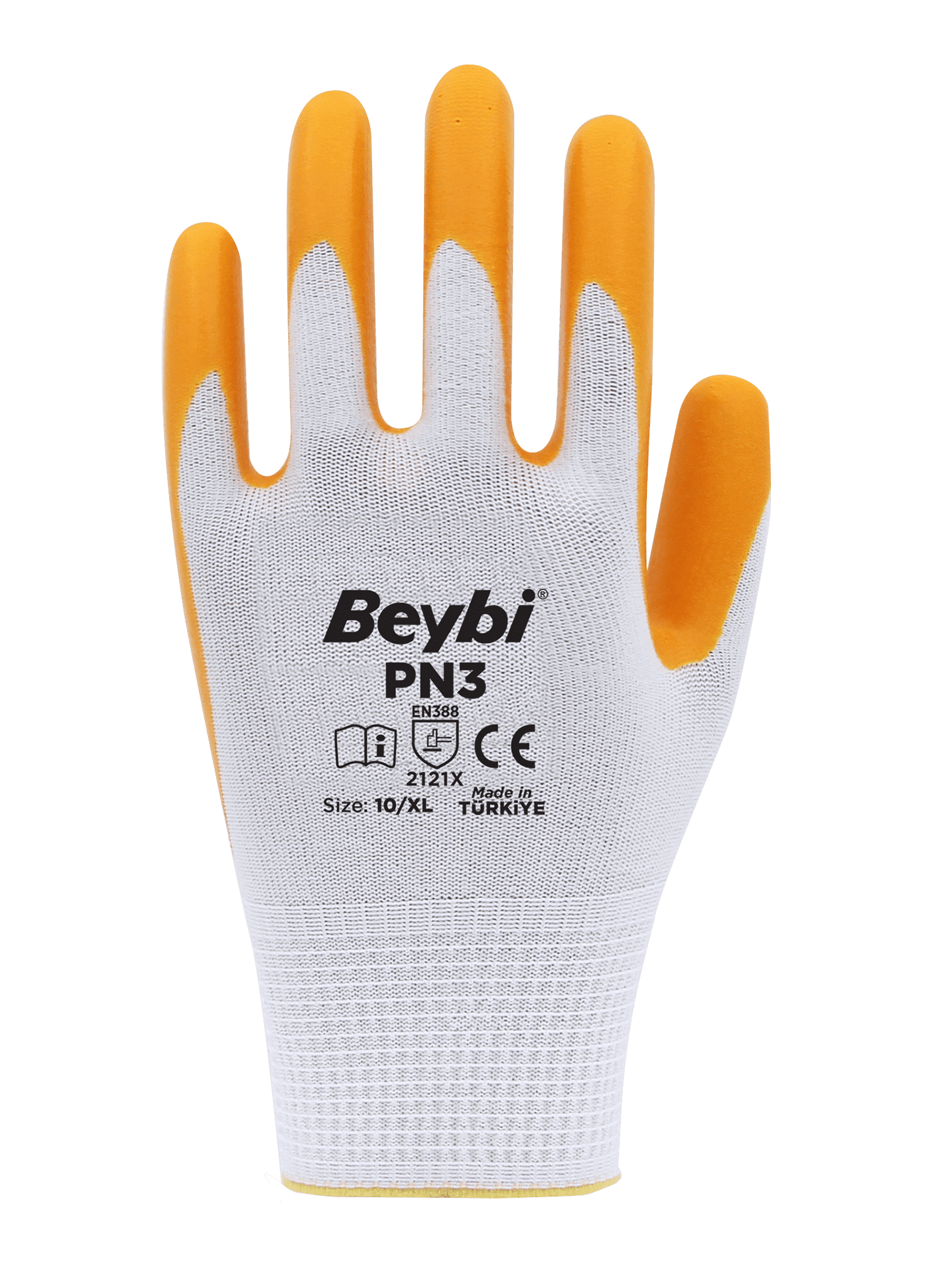 Beybi PN3 Nitril Kaplı Polyester Eldiven 9-10 Beden