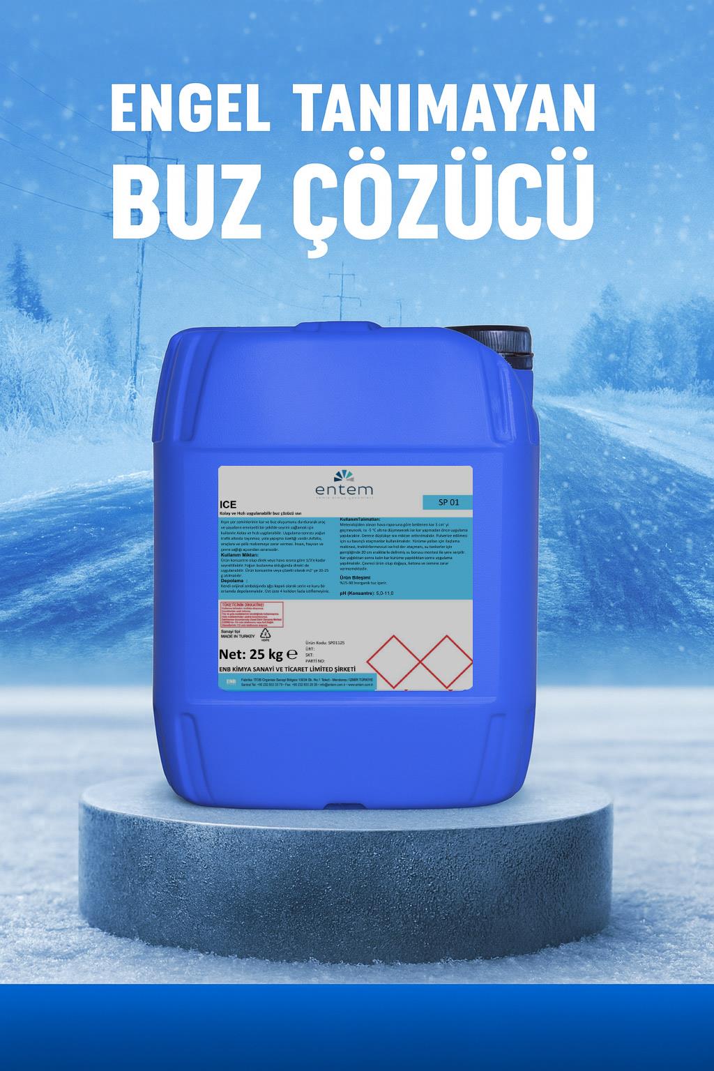 Entem ICE Buz Çözücü Sıvı 25 KG | Beyond Hijyen | Temizlik KimyasallarıEntemEntem ICE Buz Çözücü Sıvı 25 KG