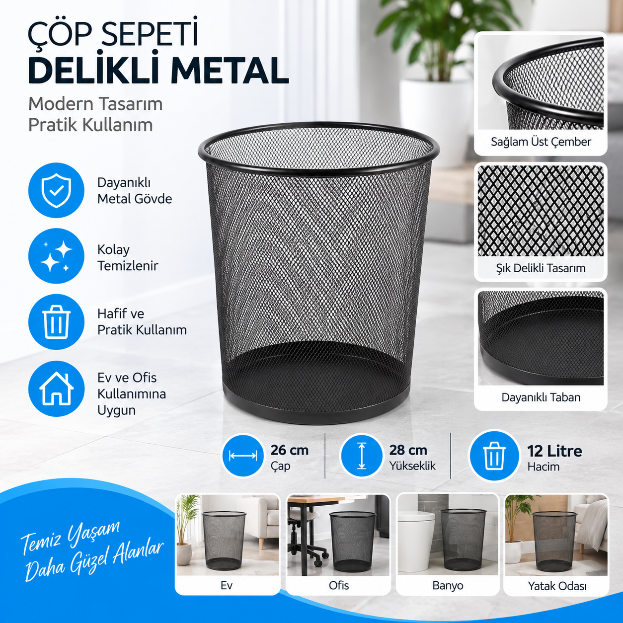 Çöp Sepeti Delikli File Metal (Arı) (1450) | Beyond HijyenBeyond HijyenÇöp Sepeti Delikli File Metal (Arı) (1450)