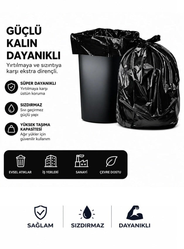 Çöp Torbası Jumbo Boy 10'lu 5 Rulo Kalın 80x110 Çöp Poşeti Taşıma Taşınma Nakliye Poşeti  I Çöp Kova &Torba I Beyond HijyenBeyond HijyenÇöp Torbası Jumbo Boy 10'lu 5 Rulo Kalın 80x110 Çöp Poşeti Taşıma Taşınma Nakliye Poşeti