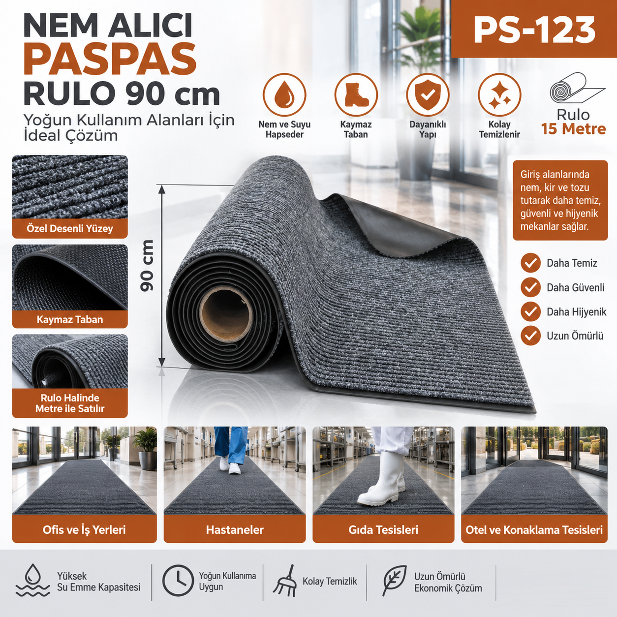 Nem Alıcı Paspas Rulo 90 cm (En) | Beyond HijyenBeyond HijyenNem Alıcı Paspas Rulo 90 cm (En)