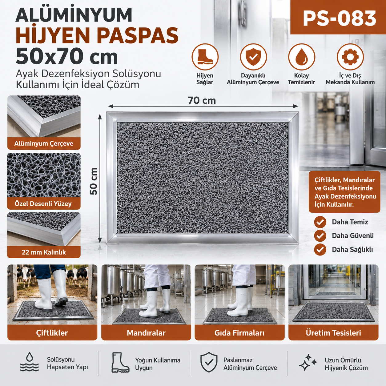 Alüminyum Hijyen Paspas 50 cm x 70 cm | Beyond HijyenBeyond HijyenAlüminyum Hijyen Paspas 50 cm x 70 cm