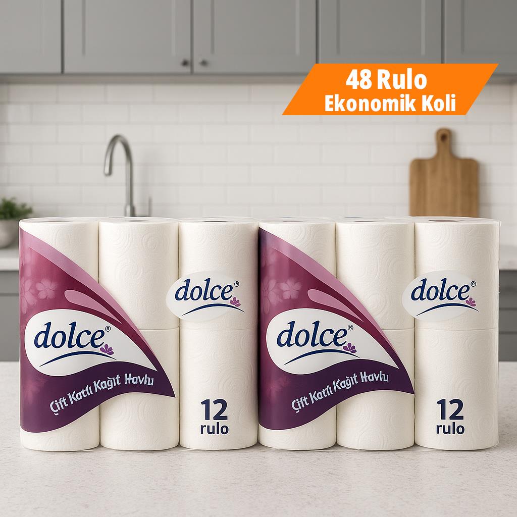 Dolce 12'li Kağıt Havlu x 4 Paket 48 Rulo I Temizlik Kağıtları I Beyond HijyenDolceDolce 12'li Kağıt Havlu x 4 Paket 48 Rulo