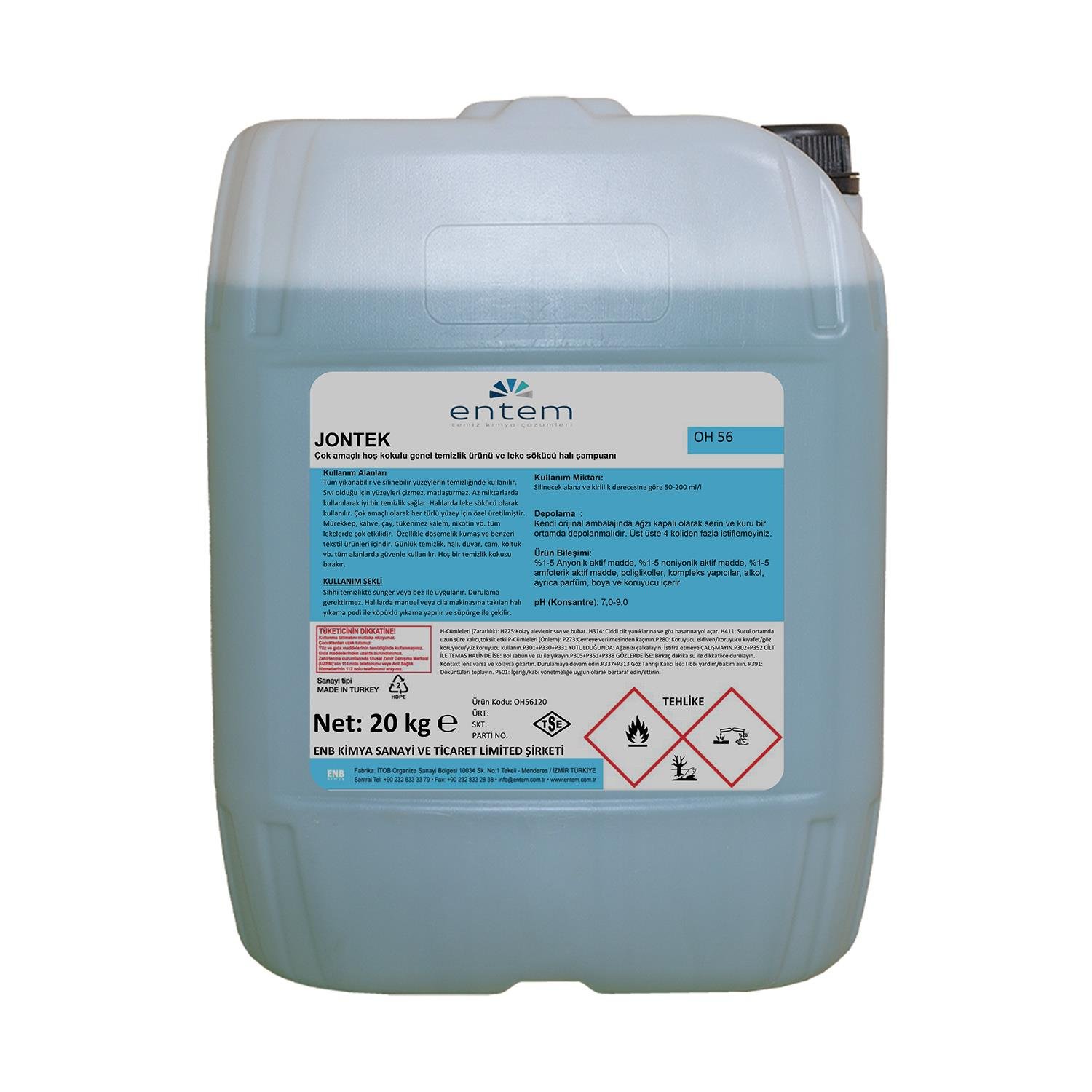 Entem Jontek Çok Amaçlı Temizleyici ve Leke Çıkarıcı 20 Litre | Beyond Hijyen | Temizlik Kimyasalları | AspirinEntemEntem Jontek Çok Amaçlı Temizleyici ve Leke Çıkarıcı 20 Litre