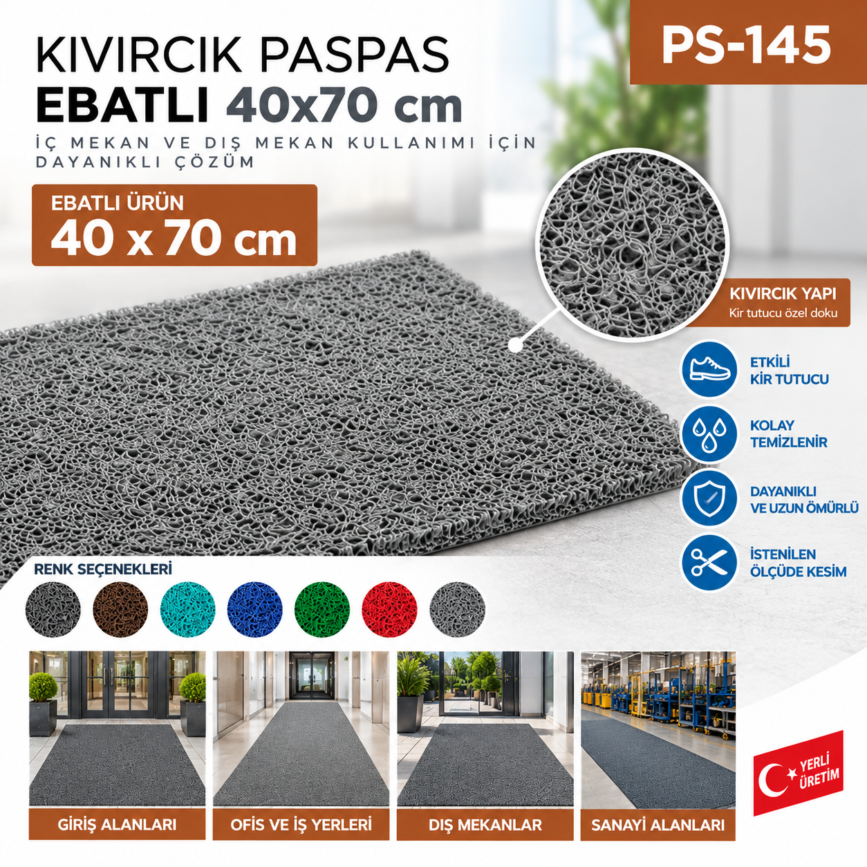 Kıvırcık Paspas Ebatlı 40 x 70 cm | Beyond HijyenBeyond HijyenKıvırcık Paspas Ebatlı 40 x 70 cm