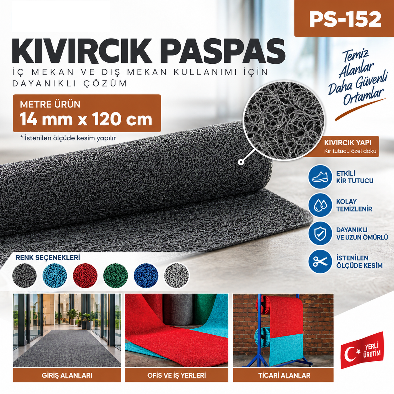 Kıvırcık Paspas 14 mm 120 cm Metre | Beyond HijyenBeyond HijyenKıvırcık Paspas 14 mm 120 cm Metre