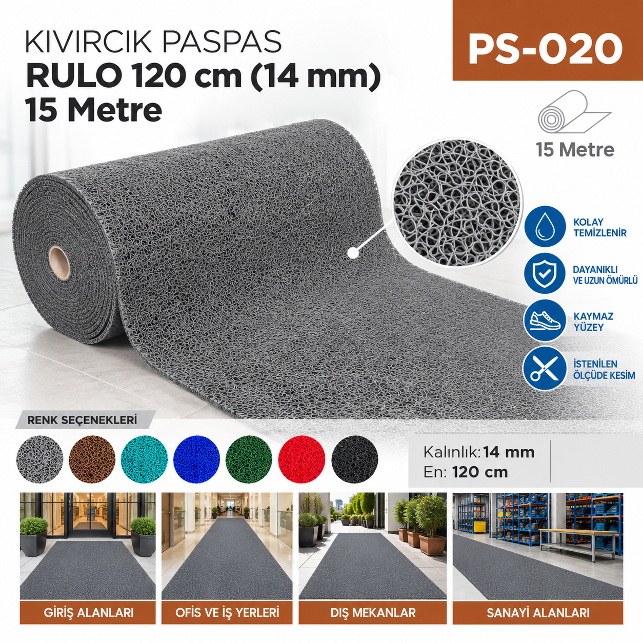 Kıvırcık Paspas Rulo 14 mm 120 cm (15 mt) | Beyond HijyenBeyond HijyenKıvırcık Paspas Rulo 14 mm 120 cm (15 mt)
