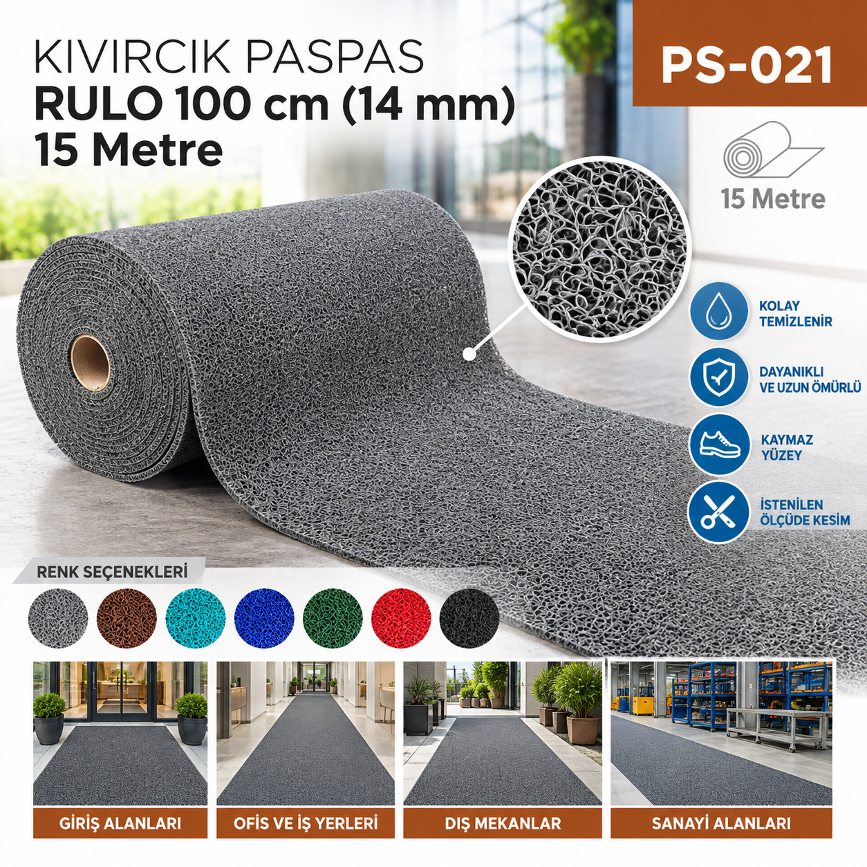 Kıvırcık Paspas Rulo 14 mm 100 cm (15 mt) | Beyond HijyenBeyond HijyenKıvırcık Paspas Rulo 14 mm 100 cm (15 mt)