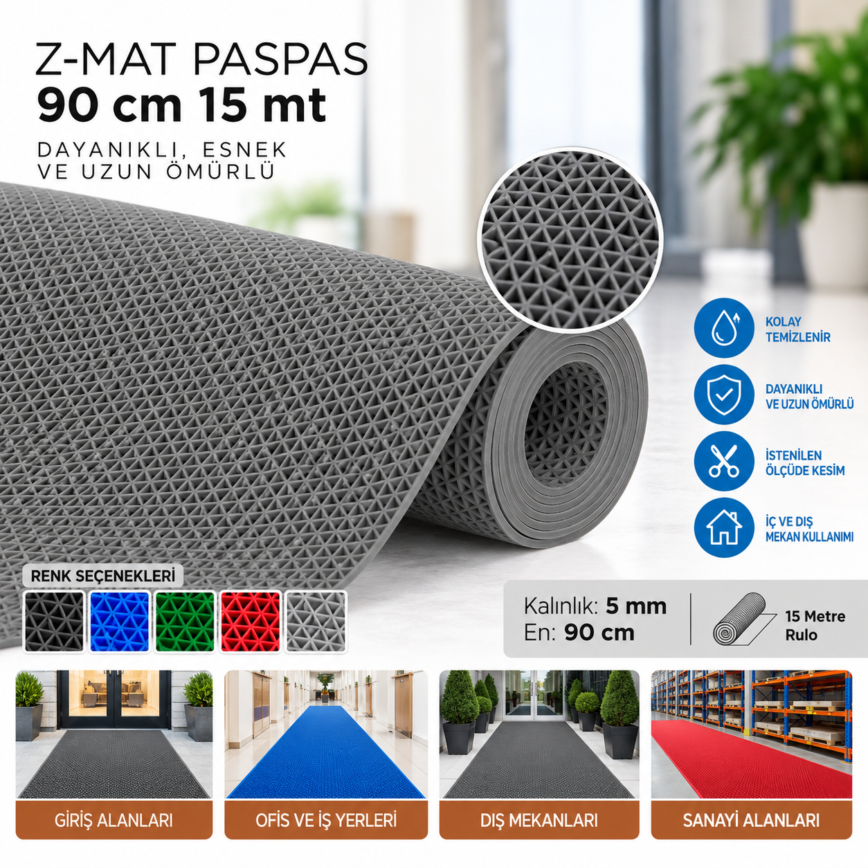 Z-Mat Paspas 5 mm 90 cm (15 mt) | Beyond HijyenBeyond HijyenZ-Mat Paspas 5 mm 90 cm (15 mt)