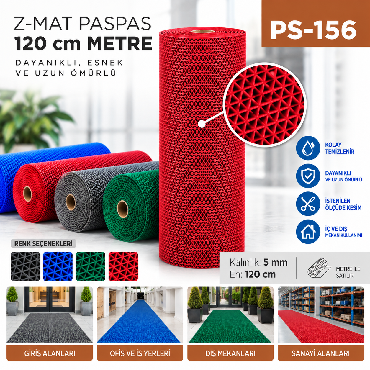 Z-Mat Paspas 5 mm 120 cm Metre | Beyond HijyenBeyond HijyenZ-Mat Paspas 5 mm 120 cm Metre