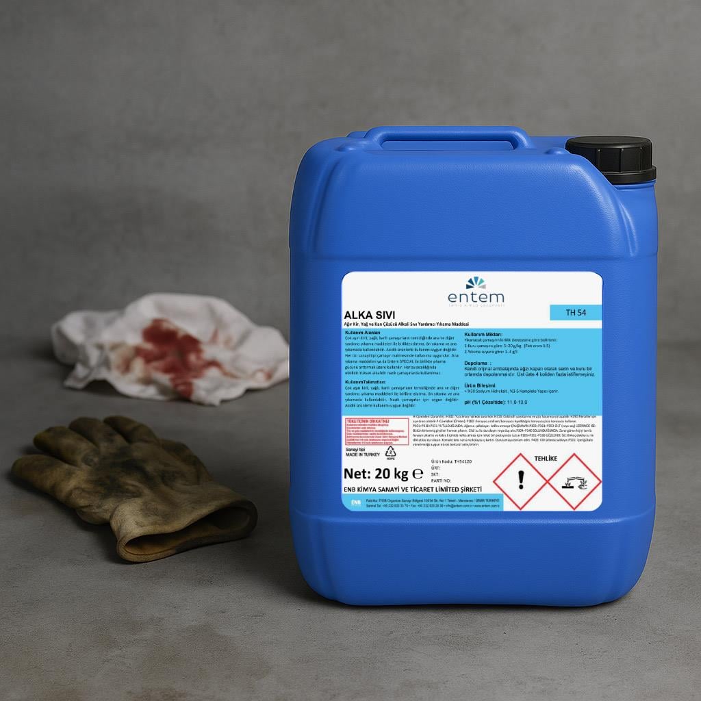 ALKA SIVI 20 Lt – Ağır Kir, Yağ ve Kan Çözücü Endüstriyel Alkali Yardımcı Yıkama Maddesi | Beyond Hijyen | Temizlik Kimyasalları | Laundry DeterjanlarıEntemEntem Alka Ağır Kir Yağ Kan Çözücü Sıvı Çamaşır Deterjanı 20 Lt
