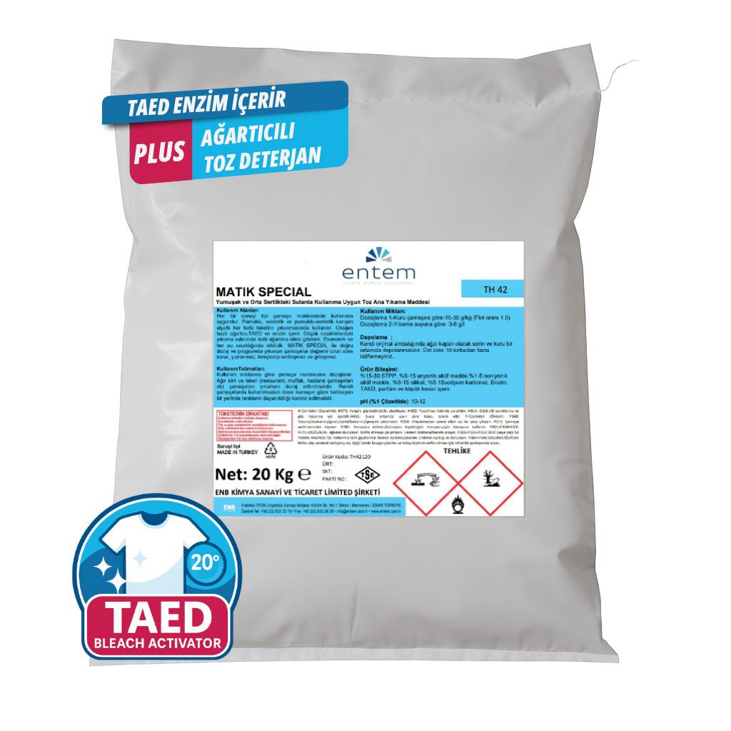 Entem Matik Special Endüstriyel Çamaşır Makineleri için Köpüğü ayarlı Ağartıcılı Ana Yıkama Deterjanı 20 Kg | Beyond Hijyen | Temizlik Kimyasalları | Laundry DeterjanlarıEntemEntem Matik Special Endüstriyel Çamaşır Makineleri için Köpüğü ayarlı Ağartıcılı Ana Yıkama Deterjanı 20 Kg