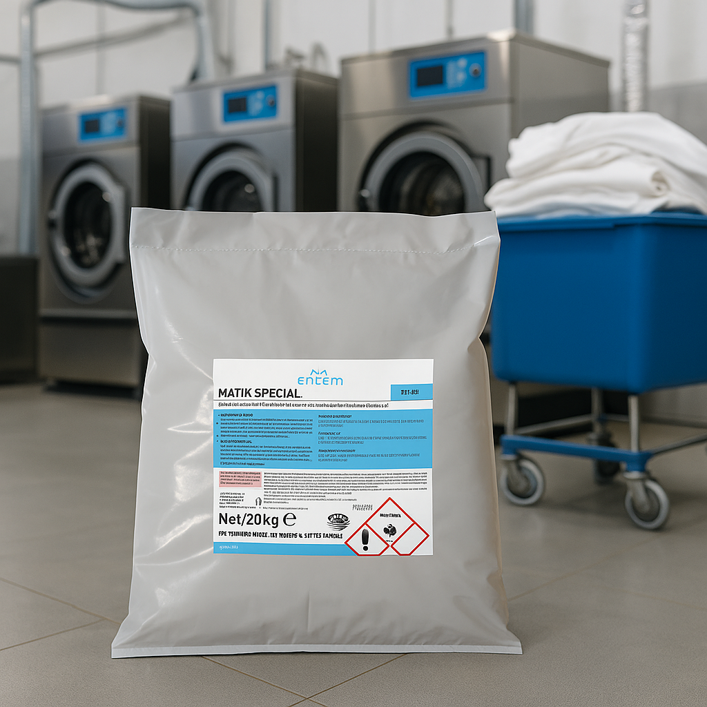Entem Matik Special Endüstriyel Çamaşır Makineleri için Köpüğü ayarlı Ağartıcılı Ana Yıkama Deterjanı 20 Kg | Beyond Hijyen | Temizlik Kimyasalları | Laundry DeterjanlarıEntemEntem Matik Special Endüstriyel Çamaşır Makineleri için Köpüğü ayarlı Ağartıcılı Ana Yıkama Deterjanı 20 Kg