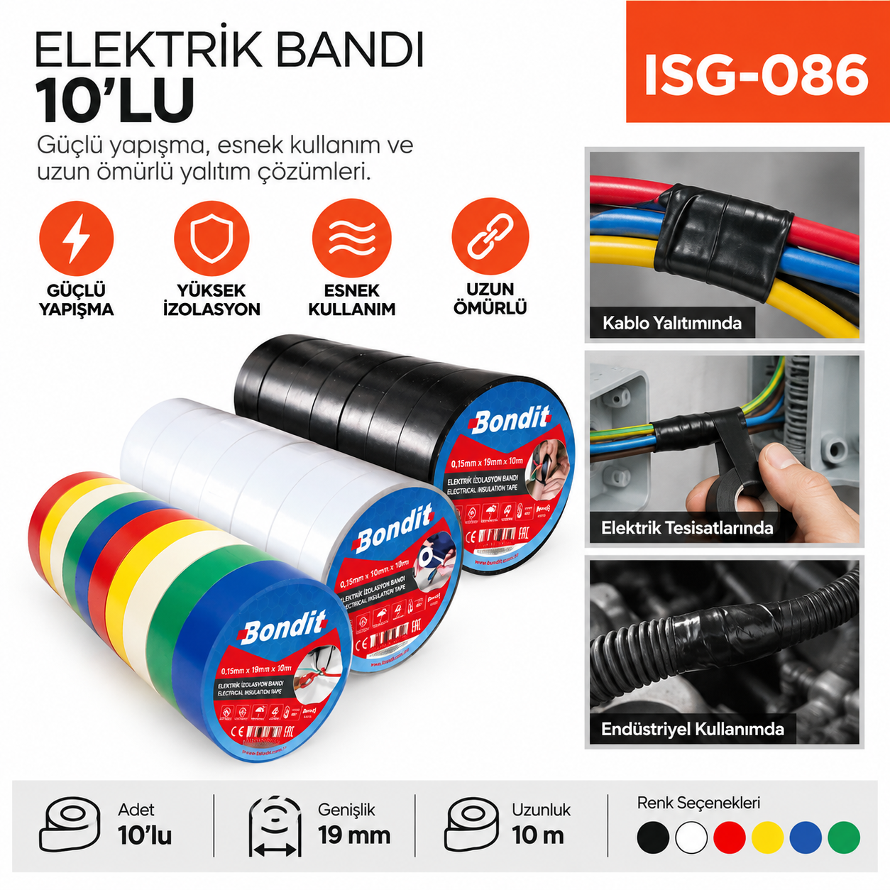İzole Elektrik Bandı (10'lu) | Beyond HijyenBeyond Hijyenİzole Elektrik Bandı (10'lu)