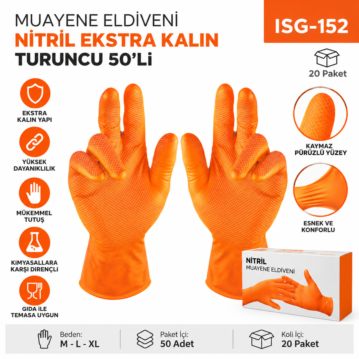 Muayene Eldiveni Nitril Eks.titan Kalın Turuncu 50li | Beyond HijyenBeyond HijyenMuayene Eldiveni Nitril Eks.titan Kalın Turuncu 50li