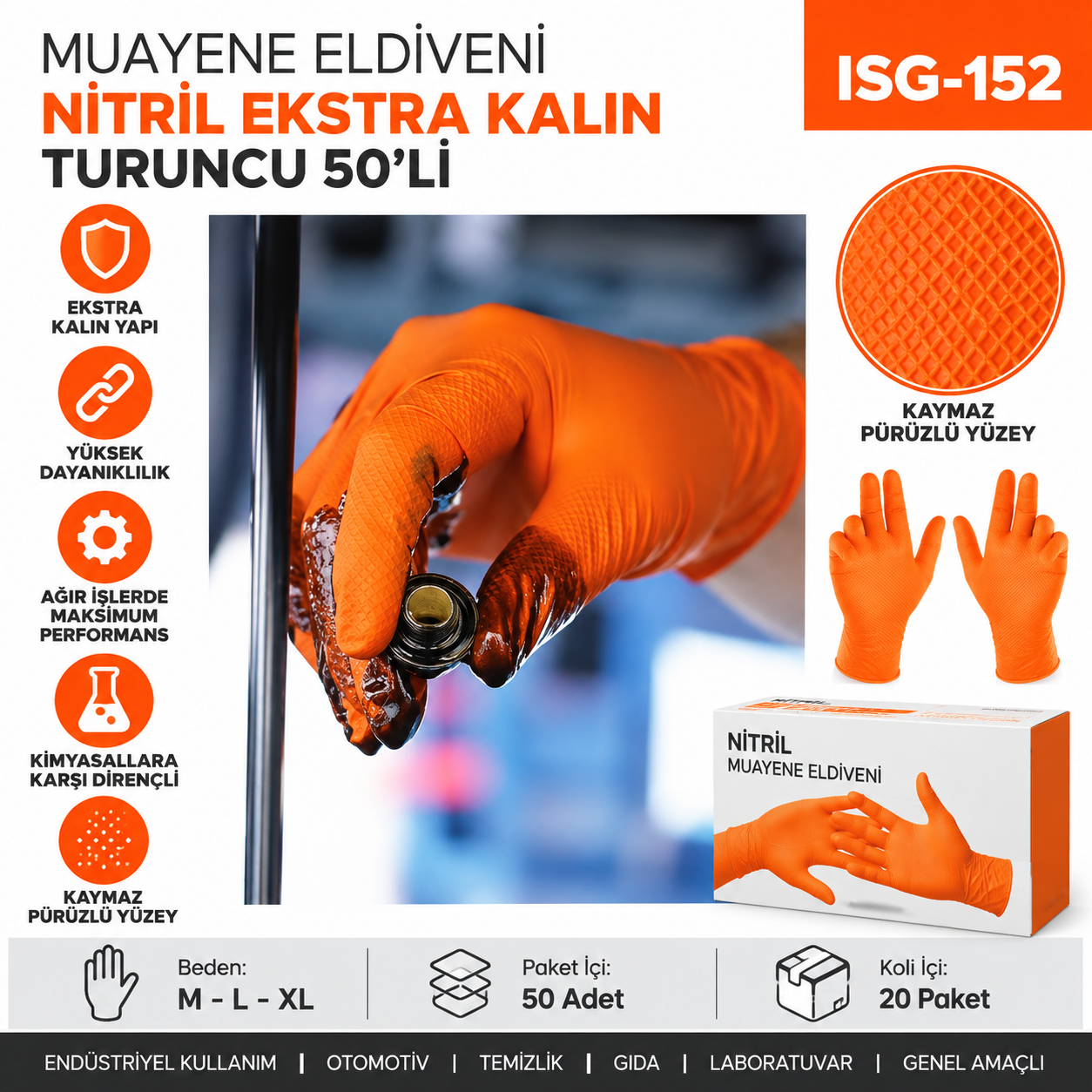 Muayene Eldiveni Nitril Eks.titan Kalın Turuncu 50li | Beyond HijyenBeyond HijyenMuayene Eldiveni Nitril Eks.titan Kalın Turuncu 50li