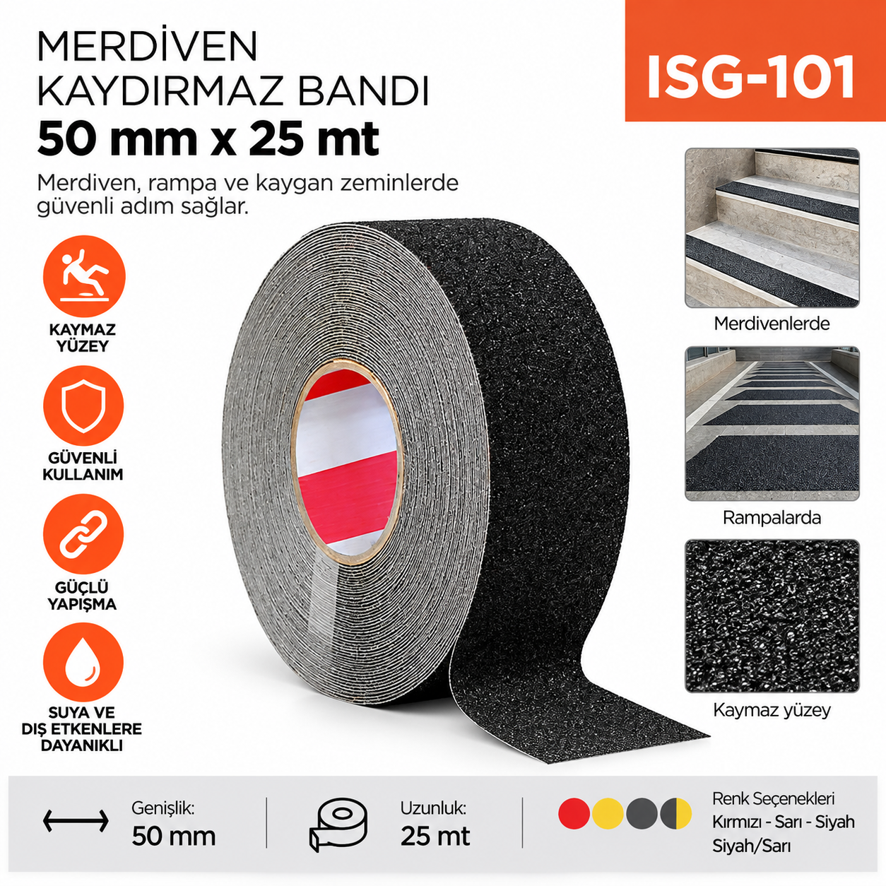 Merdiven Kaydırmaz Bandı 50 mm*25 mt | Beyond HijyenBeyond HijyenMerdiven Kaydırmaz Bandı 50 mm*25 mt