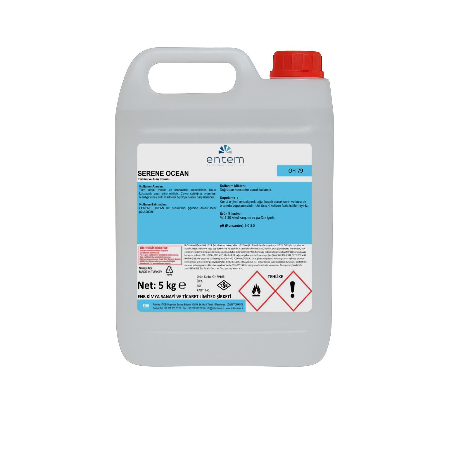 Entem Serene Dark Oda, Alan ve Çamaşır Parfümü 5 Lt. Kötü kokularda etkili alan kokusudur.  | Temizlik Kimyasalları I Beyond HijyenEntemEntem Serene Ocean Okyanus Ferahlığı Oda ve Çamaşır Parfümü 5 Lt