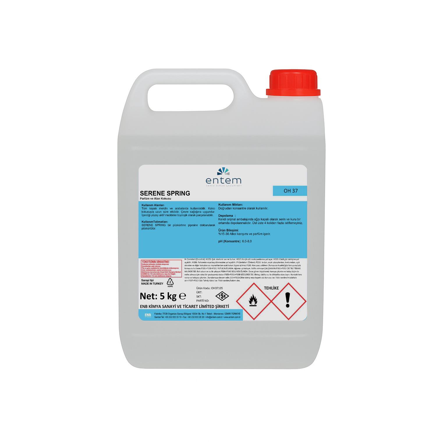 Entem Serene Spring Oda, Alan ve Çamaşır Parfümü 5 Lt. Kötü kokularda etkili alan kokusudur.  | Temizlik Kimyasalları I Beyond HijyenEntemEntem Serene Spring Oda ve Çamaşır Parfümü 5 Lt