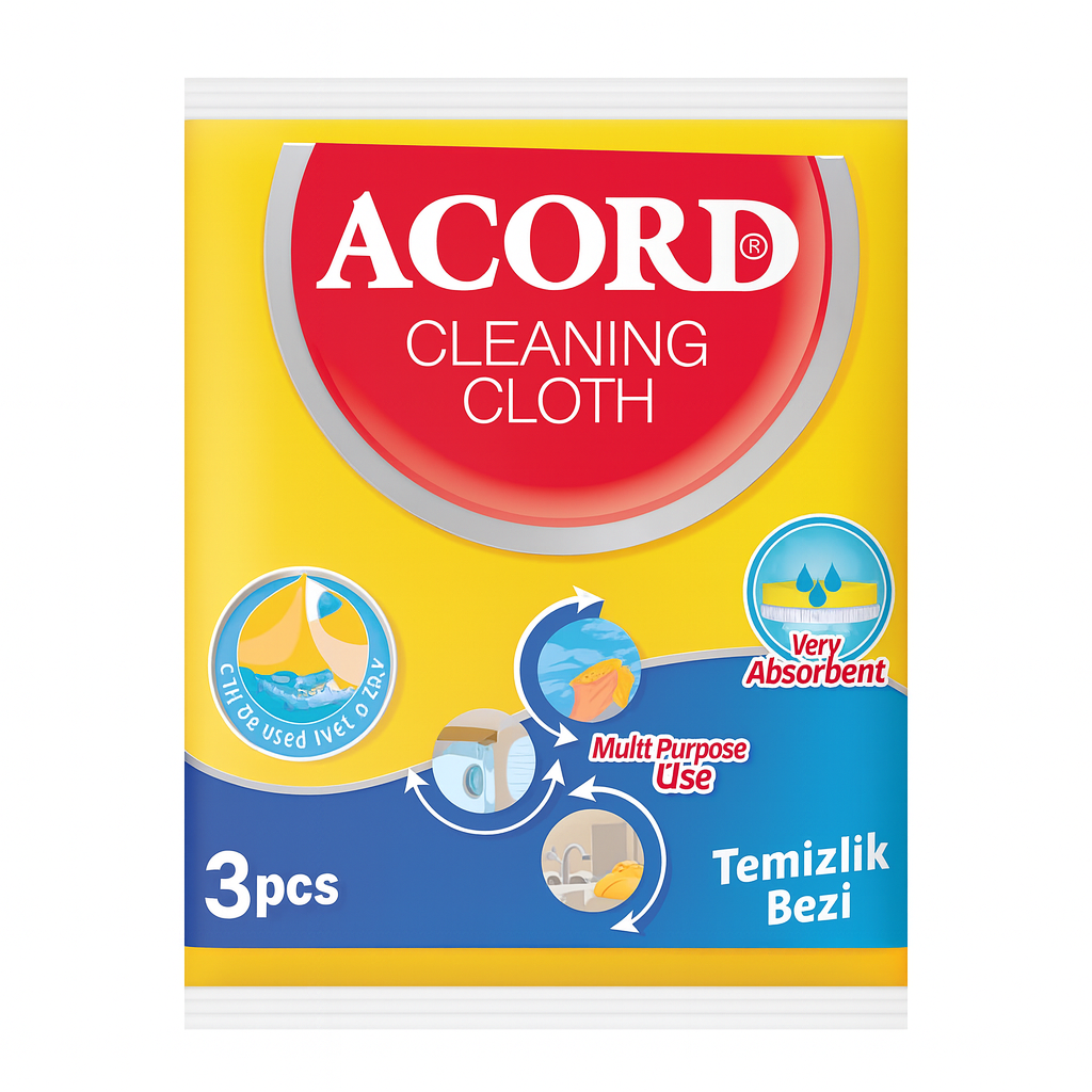 Acord 3 Adet Sarı Temizlik Bezi 35 x 38 cm Genel Mutfak Temizlik Bezi I Temizlik Gereçleri I Beyond HijyenBeyond HijyenAcord 3 Adet Sarı Temizlik Bezi 35 x 38 cm Genel Mutfak Temizlik Bezi