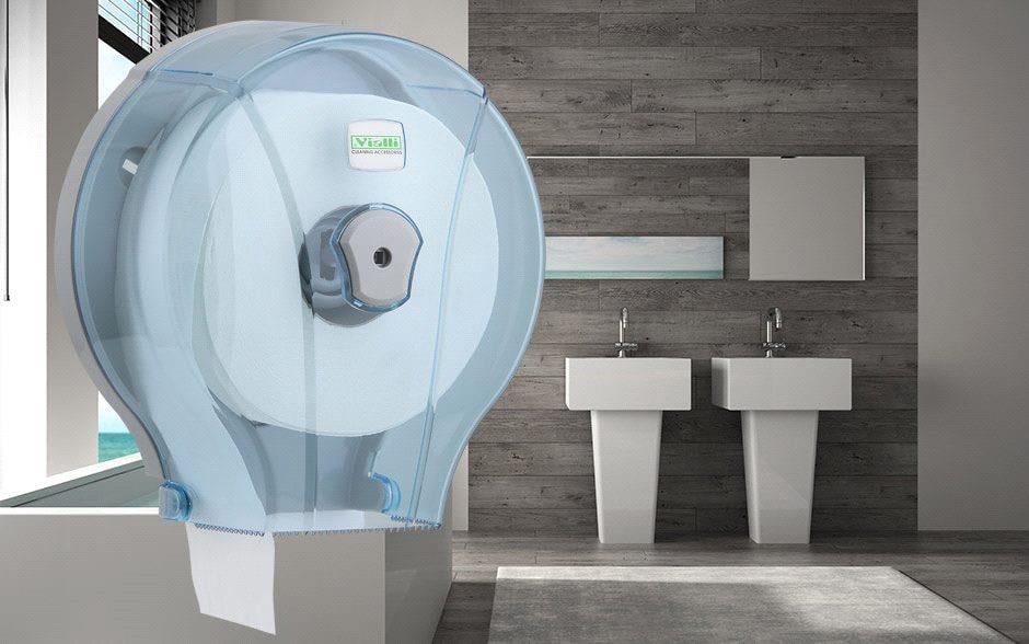 Vialli Mini Jumbo Tuvalet Kağıdı Dispenseri Şeffaf M1JT
