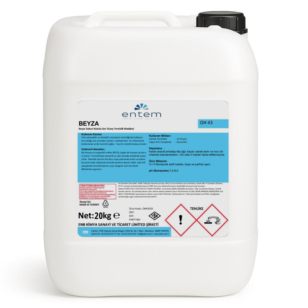 Entem Beyza Beyaz Sabun Kokulu Yüzey Temizleyici 20 LT | Temizlik Kimyasalları | Beyond HijyenEntemEntem Beyza Beyaz Sabun Kokulu Yüzey Temizleyici 20 lt