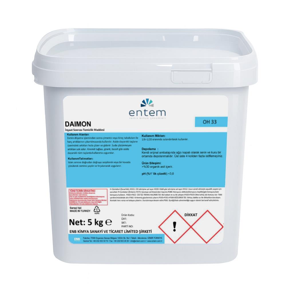 Entem Daimon İnşaat Sonrası Temizlik Tozu 5 Kg | Beyond Hijyen | Temizlik KimyasallarıEntemEntem Daimon İnşaat Sonrası Temizlik Tozu 5 Kg
