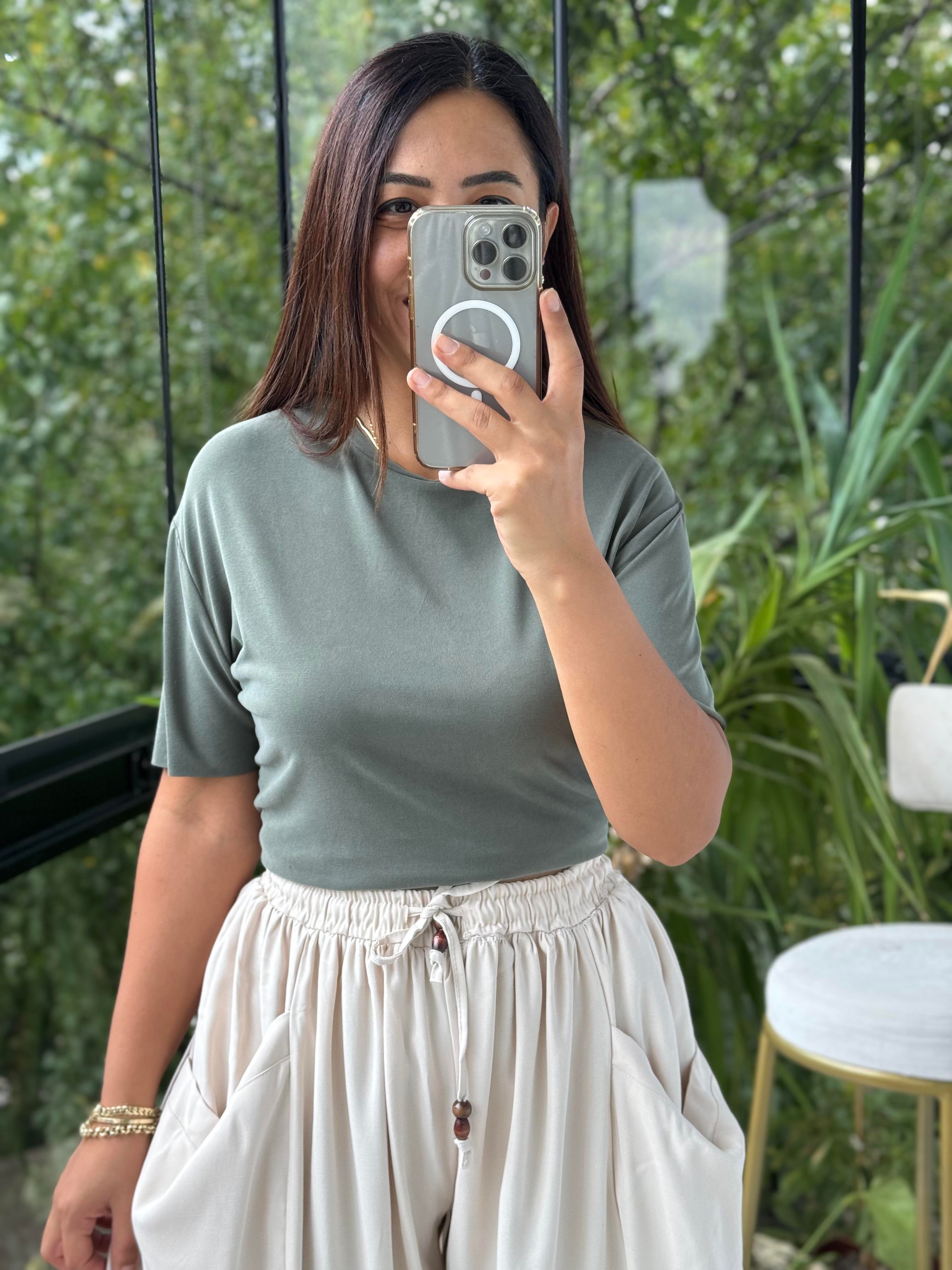  Oysho Tişört Haki Yeşili